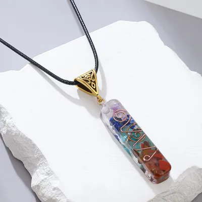 Retro Reiki Healing Energy Crystal Pendant Natural Stone For Yoga Meditation Spiritual 7 Chakra Jewelry Necklace Amulet