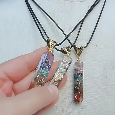 Retro Reiki Healing Energy Crystal Pendant Natural Stone For Yoga Meditation Spiritual 7 Chakra Jewelry Necklace Amulet