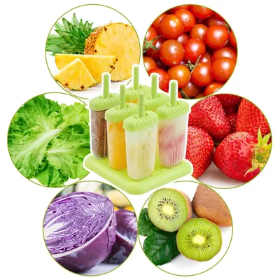 1 Set 6 Cavity Popsicle Molds Reusable Ice Cream DIY Ice Maker Ice Bar Maker Plastic Popsicle Mold For Homemade Iced Snacks