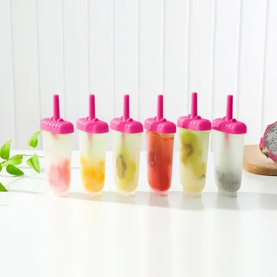1 Set 6 Cavity Popsicle Molds Reusable Ice Cream DIY Ice Maker Ice Bar Maker Plastic Popsicle Mold For Homemade Iced Snacks