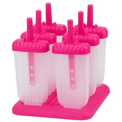 1 Set 6 Cavity Popsicle Molds Reusable Ice Cream DIY Ice Maker Ice Bar Maker Plastic Popsicle Mold For Homemade Iced Snacks
