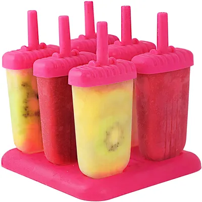 1 Set 6 Cavity Popsicle Molds Reusable Ice Cream DIY Ice Maker Ice Bar Maker Plastic Popsicle Mold For Homemade Iced Snacks
