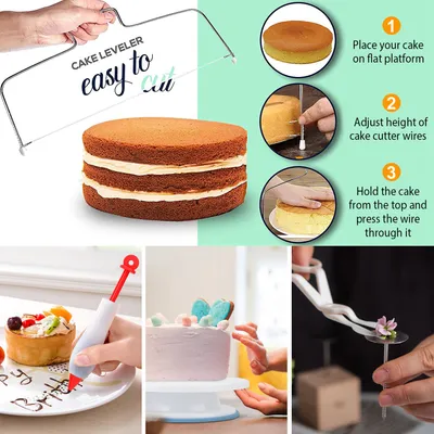 1 Set 11in Rotating Cake Turntable 108Pcs Cake Decorating Supplies Kit Revolving Cake Table Stand