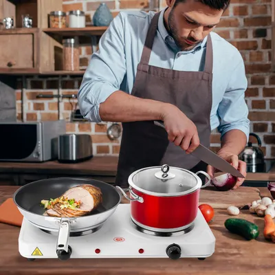 1Pc 2000W Double Electric Burner Double Hot Plate With 5 Gear Temperature Control