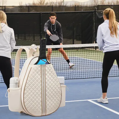 2 Color Options -- Pickleball Sling Bag For Men Women Waterproof Badminton Tennis Backpack With Wet Pocket Hidden Fence Hook Machine Washable