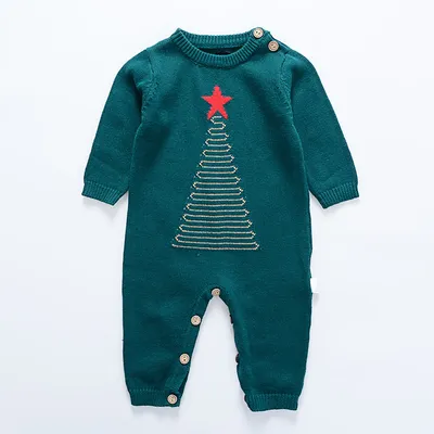 Autumn and winter baby knitted sweater jumpsuit