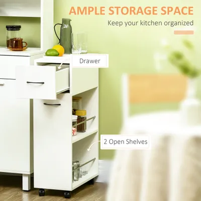 3- tier Slim Storage Cart, Rolling Narrow Kitchen Cart on Wheels for Small Place, Slide Out Side Utility Cart for Bathroom, Laundry