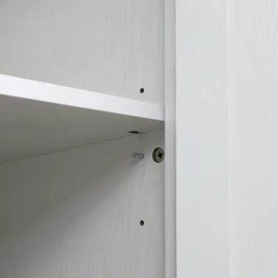 72" Freestanding Kitchen Pantry Cabinet, Farmhouse Tall Storage Cabinet with 4 Door Cabinets and Adjustable Shelves for Dining Room, White