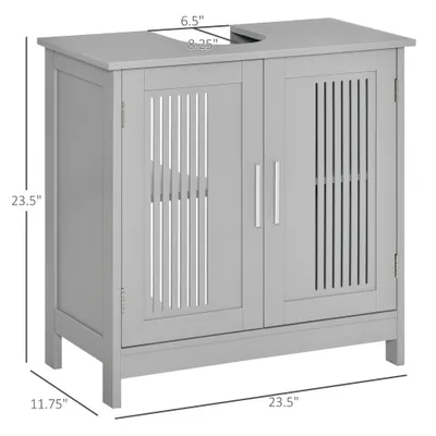 Under Sink Pedestal Storage Bathroom Cabinet, Gray