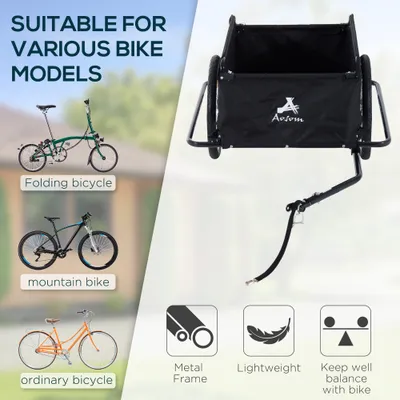 Bicycle Cargo Trailer, Two-Wheel Bike Luggage Wagon Trailer with Removable Cover, Wheel 20", Red
