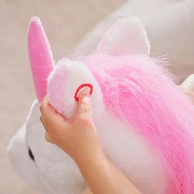 Unicorn Baby Rocking Horse Toy for Kids with Lullaby Song, Plush Ride on Horse with Heavy-Duty