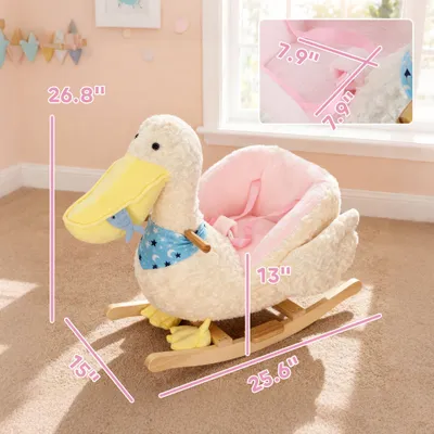 Baby Rocking Horse, Kids Ride on Pelican Rocking Horse for Toddlers 18–36 Months with Realistic