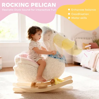 Baby Rocking Horse, Kids Ride on Pelican Rocking Horse for Toddlers 18–36 Months with Realistic