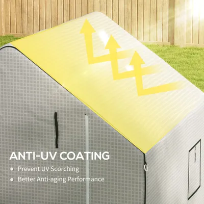 01-0472 Replacement Cover, 55" x 56.25" x 74.75" Walk-in Greenhouse Cover Reinforced Anti-Tear PE Hot House Cover, White