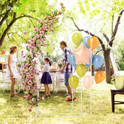 Metal Arch Backdrop Stand Set of 3, 7/6.5/6 ft Wedding Arch Frame, Balloon Backdrop Arch Stand Set for Birthday Party, Bridal Shower, Graduation, Ceremony, Banquet Decorations, White