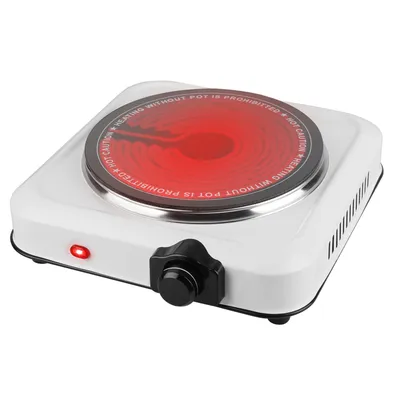 1Pc 1200W Electric Infrared Single Burner Portable Heating Hot Plate Stove Countertop RV Hotplate With 7.5in Glass Cooktop Stepless Temperature Adjustments For Home RV Camp