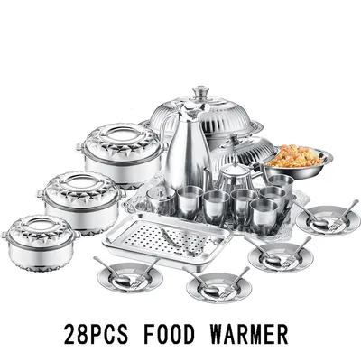 Stainless Steel Double Layer Insulation Pot Set