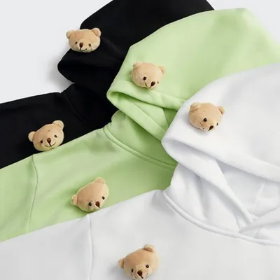 Three-dimensional bear loose sweater men
