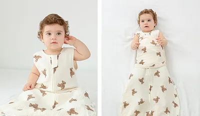 Baby Sleeping Bag Vest Cotton Gauze 4 Layers Bellyband Anti-startle Gro-bag