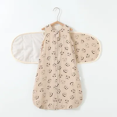 Baby Sleeping Bag Vest Cotton Gauze 4 Layers Bellyband Anti-startle Gro-bag