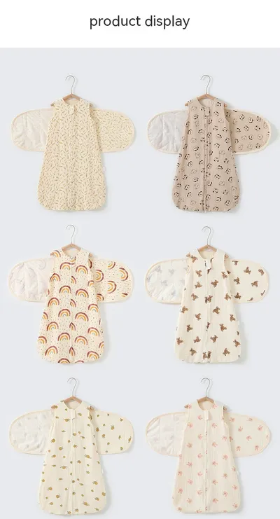 Baby Sleeping Bag Vest Cotton Gauze 4 Layers Bellyband Anti-startle Gro-bag