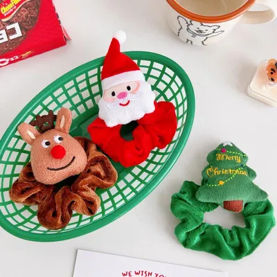 Santa Claus Cartoon Head Elk Hair Ring Headdress