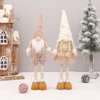 Retractable Luminous Santa Doll Rudolf Christmas Faceless Decoration Ornaments