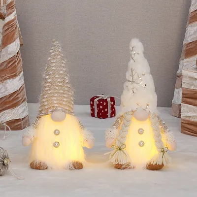 Retractable Luminous Santa Doll Rudolf Christmas Faceless Decoration Ornaments