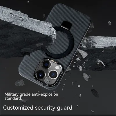 Carbon Fiber Magnetic Bracket Phone Case