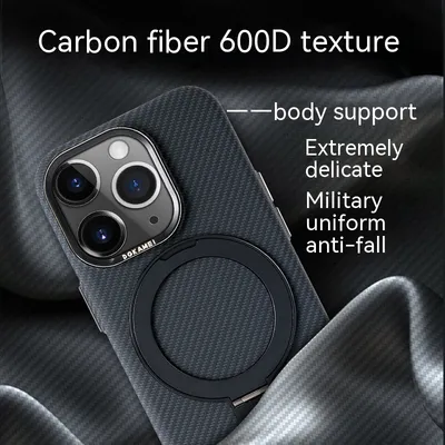 Carbon Fiber Magnetic Bracket Phone Case