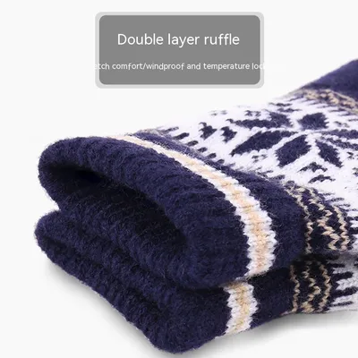 Winter Warm Fleece-lined Thick Cycling Outdoor Knitted Gloves
