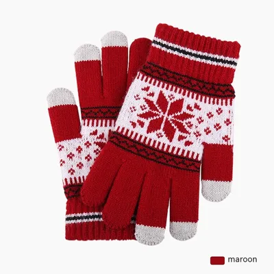Winter Warm Fleece-lined Thick Cycling Outdoor Knitted Gloves