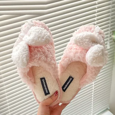 Indoor Students Warm-keeping Plush Winter Home Slippers