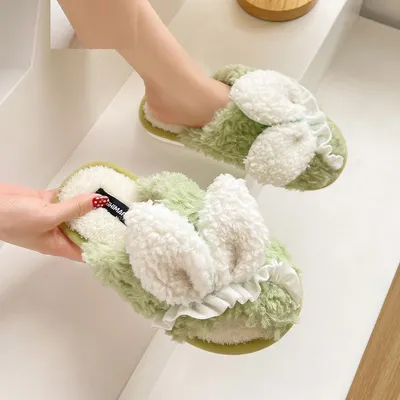 Indoor Students Warm-keeping Plush Winter Home Slippers
