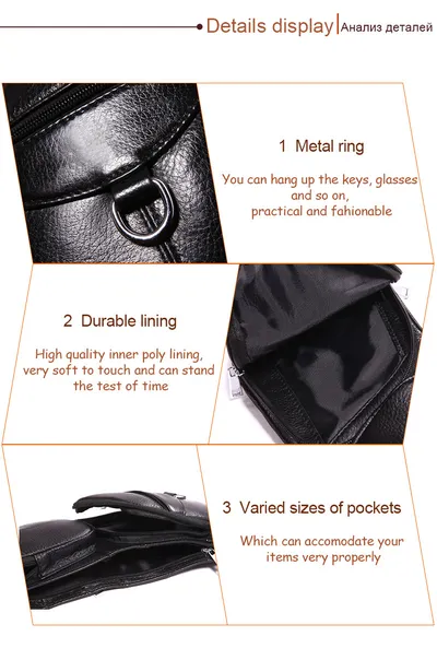 Leather Men's Chest Bag First Layer Cowhide Casual Satchel