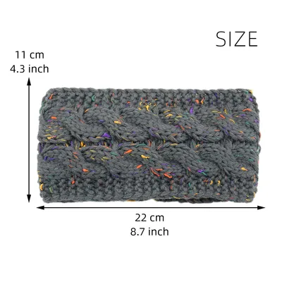 European And American Plus Velvet Knitted Hair Band Wool Color Dot Yarn Headband