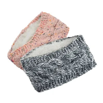 European And American Plus Velvet Knitted Hair Band Wool Color Dot Yarn Headband