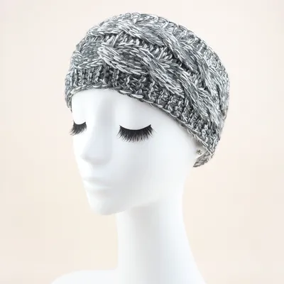 European And American Plus Velvet Knitted Hair Band Wool Color Dot Yarn Headband
