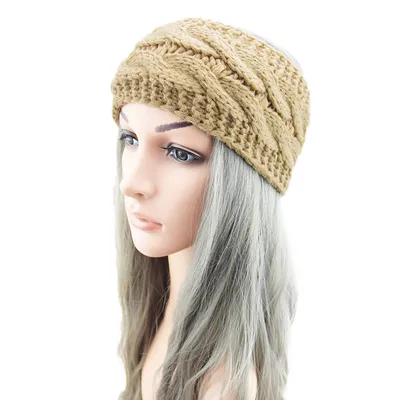 European And American Plus Velvet Knitted Hair Band Wool Color Dot Yarn Headband
