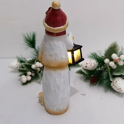 Resin New Crafts Creative Decoration Snowman Led Solar Lamp Snowman Under Street Lamp