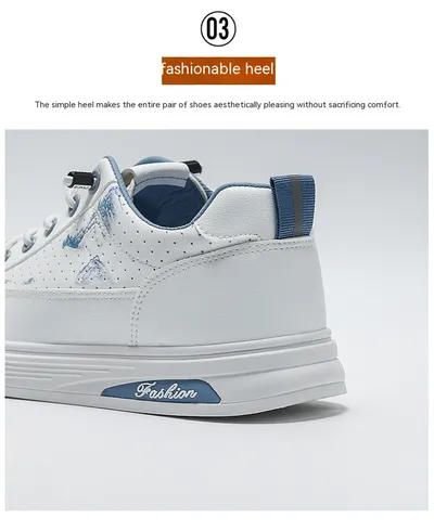 Men's Sports Korean Style Versatile White Trendy Breathable Casual Men's Shoes