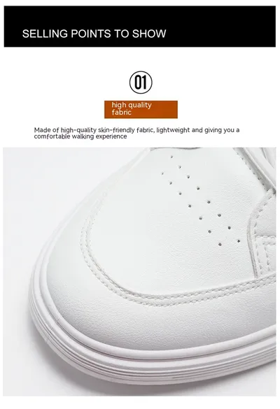 Men's Sports Korean Style Versatile White Trendy Breathable Casual Men's Shoes