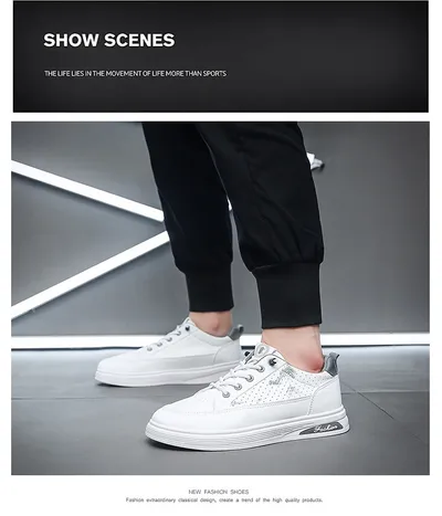 Men's Sports Korean Style Versatile White Trendy Breathable Casual Men's Shoes