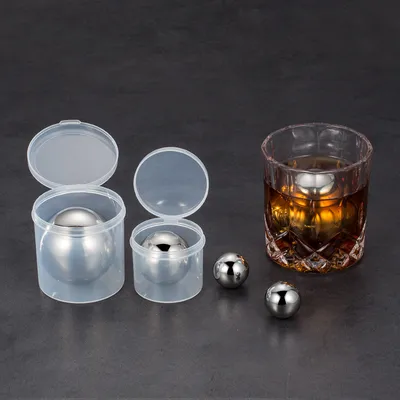 Stainless Steel Round Whisky Stone Suit Ice Hockey Wine Supplies