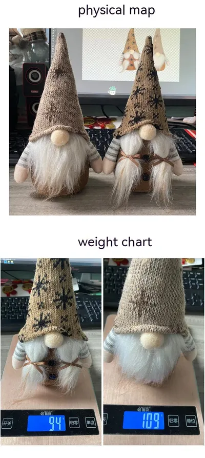 Cloth Christmas Decorations Rudolf Doll Knitted Snowflake Hat Faceless Doll