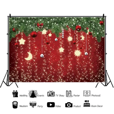 Christmas Red Background Wall Spot Snowflake Shooting Props Photography Background Fabric