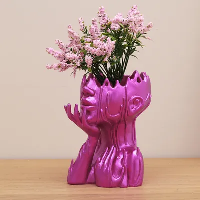 Resin New Goddess Head Flower Pot Home Garden Decoration Melting Woman