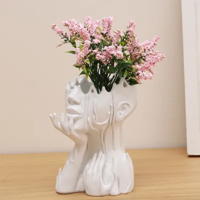 Resin New Goddess Head Flower Pot Home Garden Decoration Melting Woman