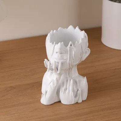 Resin New Goddess Head Flower Pot Home Garden Decoration Melting Woman