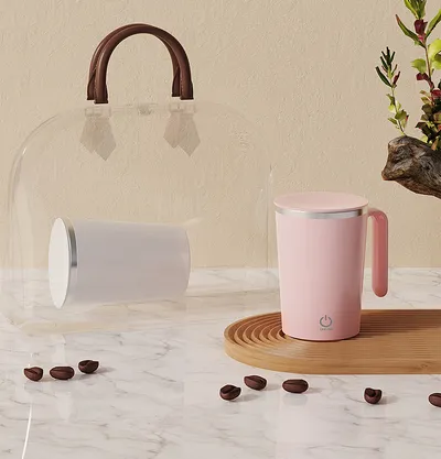 Kitchen Electric Mixing Cup Stirring Coffee Cup Automatic Mixing Mugs Cup Lazy Rotating Magnetic Water Cup